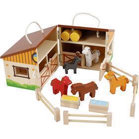 VIGA toy horse stable, size 24,5x16,5x15 cm, 1 pack