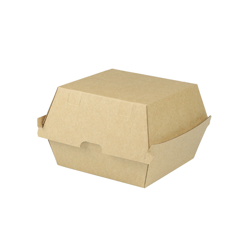 Take-away hamburger boxes Cardboard 13x14x8 cm Brown (250 pieces)