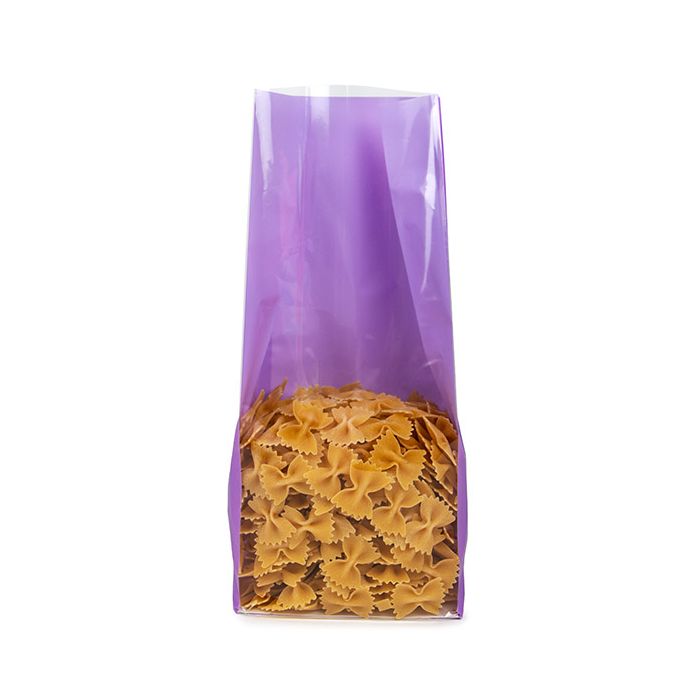 Block Bottom Bags Neon Purple w/ Paper Insert 12,7x7,6x30,5 cm