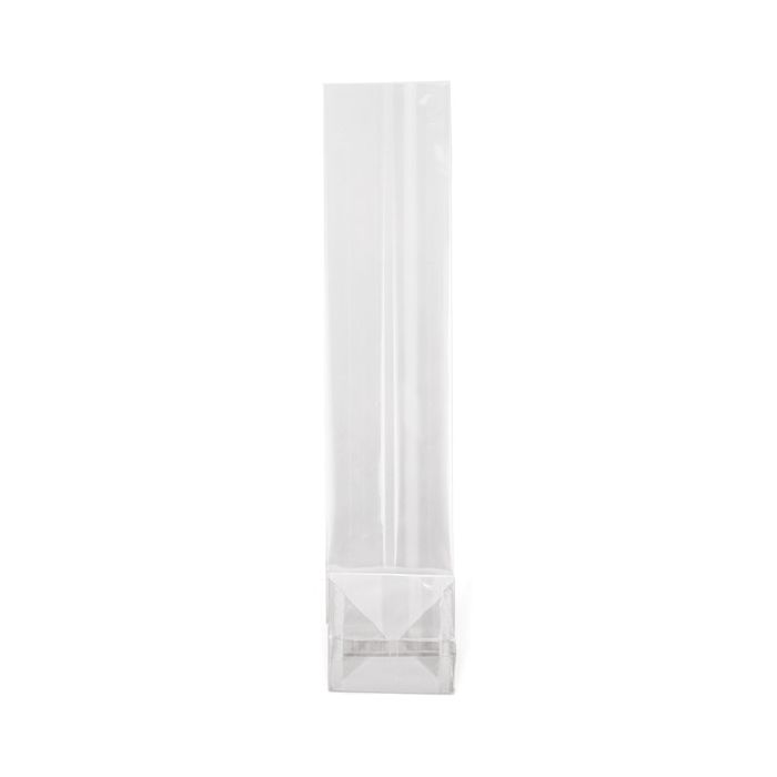 Block Bottom Bags Clear 7x5.1x25.4cm with paper insert