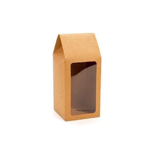 Kraft Gift Boxes with Window 8.9x8.9x21.6cm