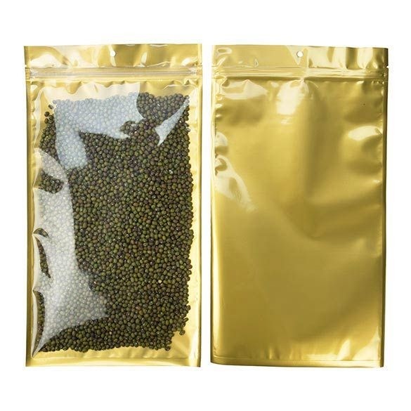 Grip Seal Bags Transparent/Gold 17.8x30.5cm