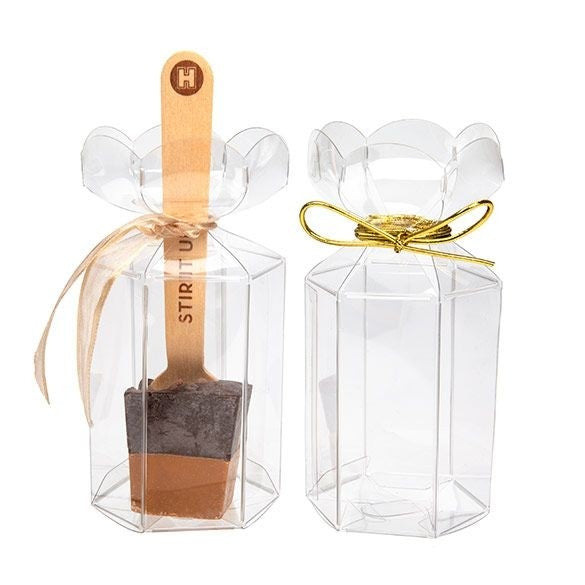 Plastic Gift Boxes with Flower Top 4.9x4.9x7.6cm