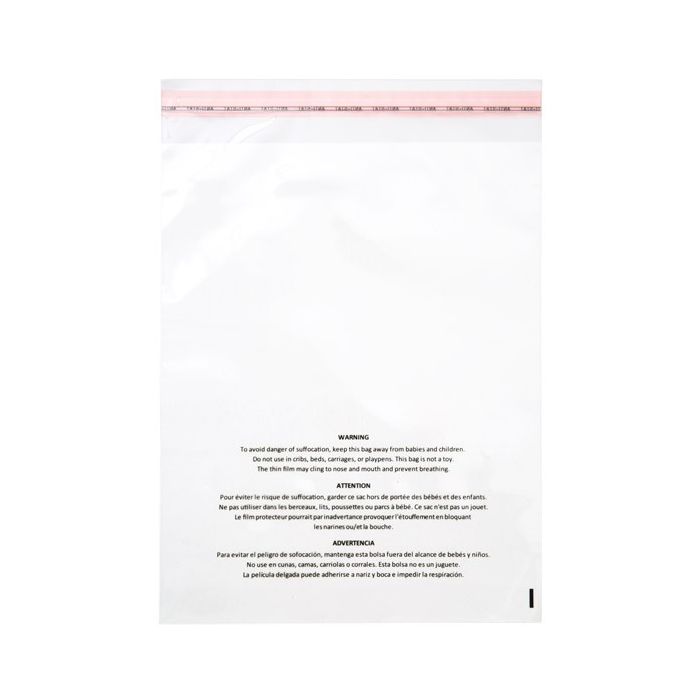 Plastic Bags with Suffocation Warning 20.3x25.4cm Reclosable