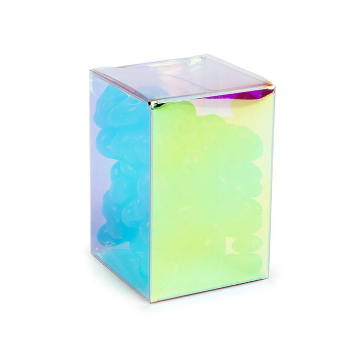 Plastic Gift Boxes 5,1x5,1x7,6 cm Iridescent with Autolock Bottom