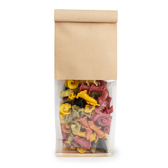Kraft Box Bottom Tin Tie Gusset Bag 8,9x6,4x25,4cm