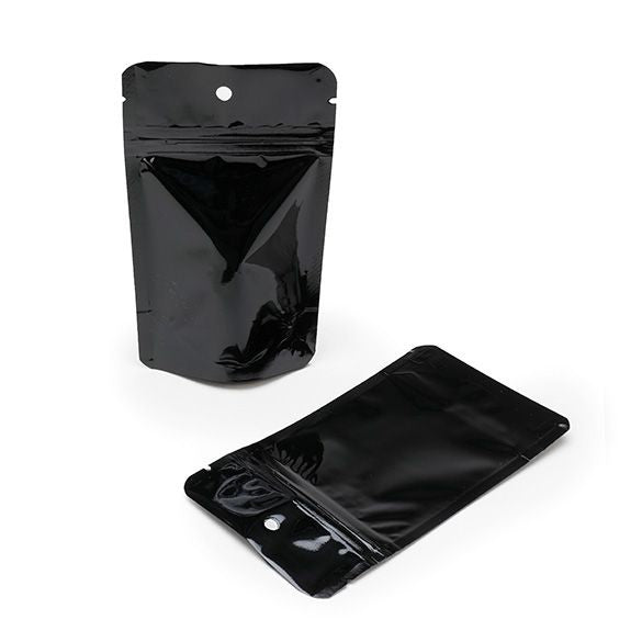 Stand Up Pouches Black 8x5x13cm | 28 grams with hang hole