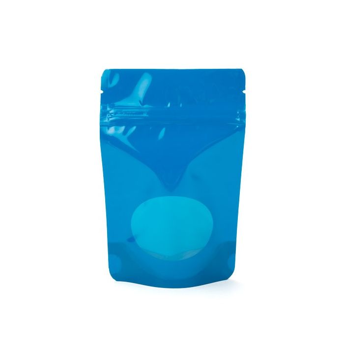 Stand Up Pouches Blue with oval Window 14.9x8.9x23.2cm | 312 grams