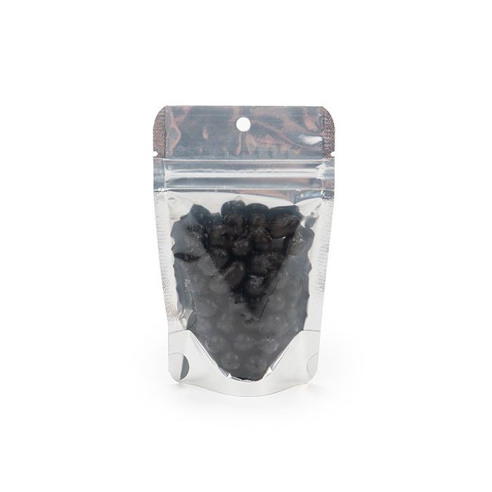 White Backed Stand Up Zipper Pouch 8 x 5 x 13 cm with Hang Hole