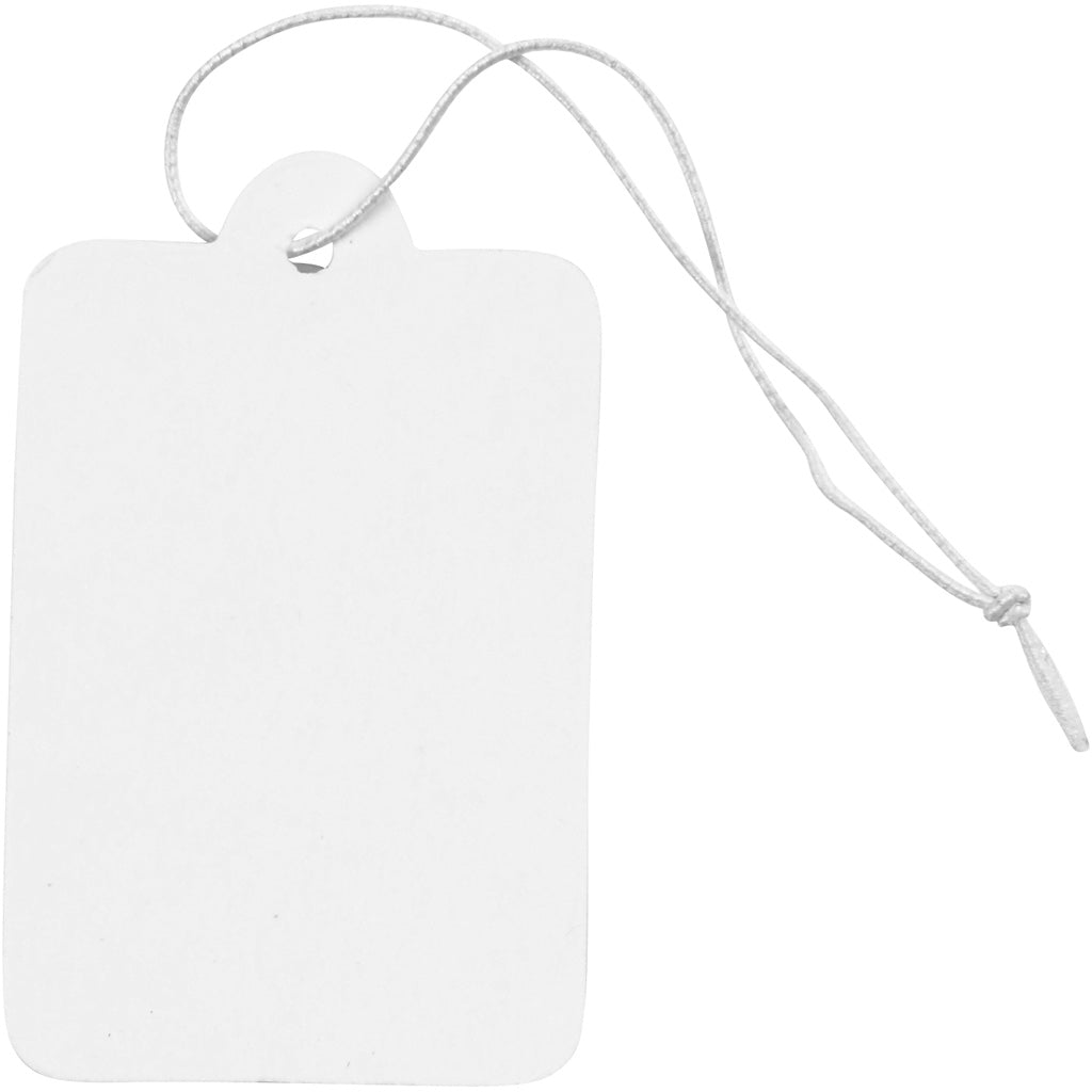 Gift Tags, size 25x40 mm, white, 100 pc