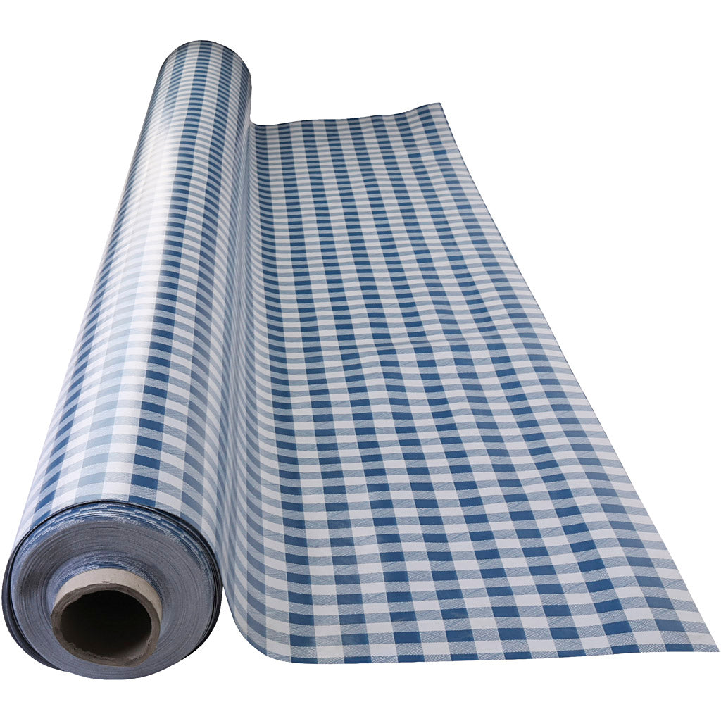 Wasdoek, ruit, B: 140 cm, blauw, wit, 20 m/ 1 rol [HOB-805590]