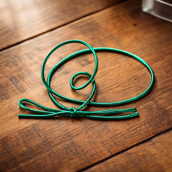 Ruban élastique de décoration Vinyle Stretch à dérouler vert métallique 25,5cm  (50 Pièces)  [10MGR]