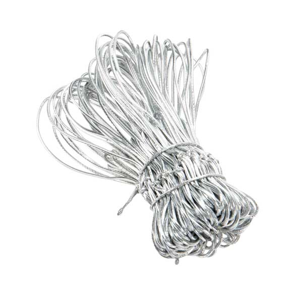 Ruban élastique de décoration Vinyle Stretch à dérouler argent métallique 25,5 cm (50 Pièces) [10MS]