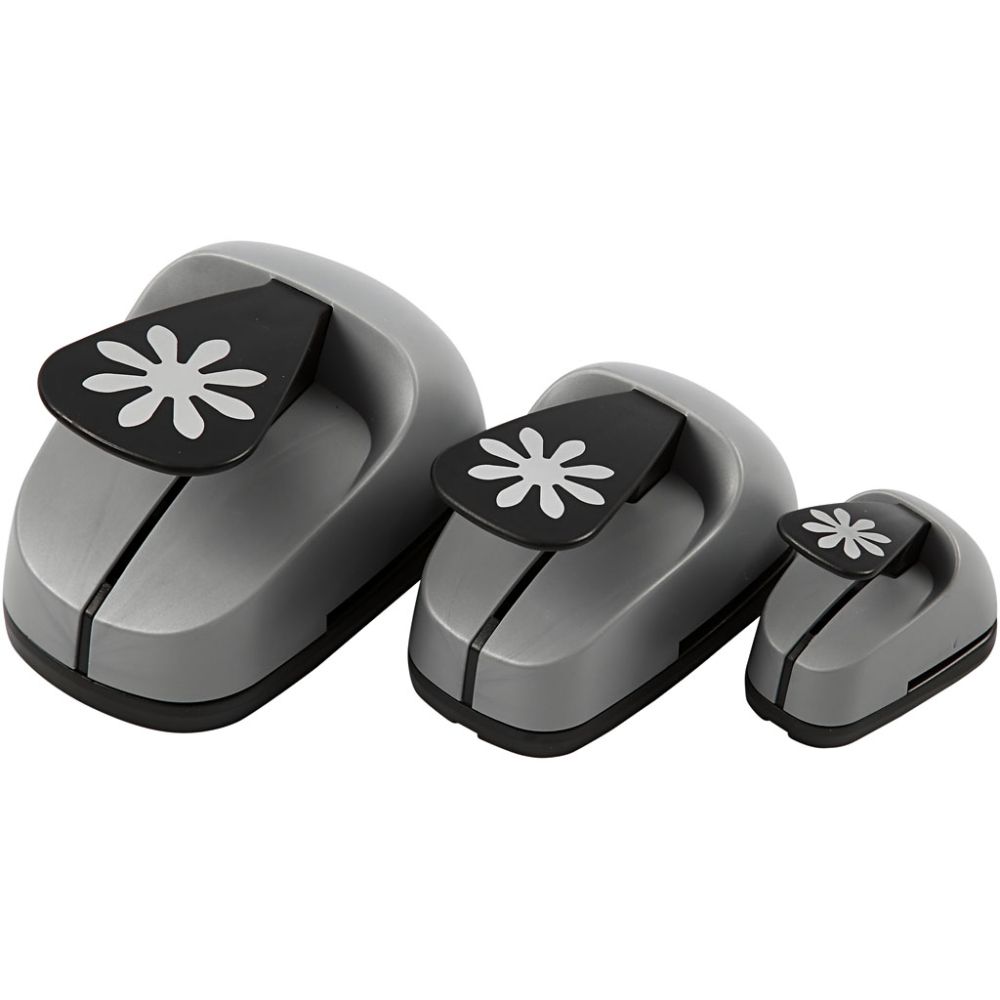 Perforatrices fantaisie, marguerite, dim. 25+49+75 mm, 3 pièces/ 1 Pq. [HOB-112910]