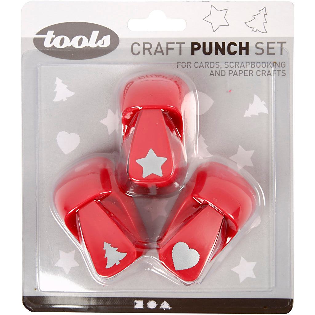 Ponsen, ster, hart, kerstboom, afm 16 mm, rood, 1 set [HOB-11340]