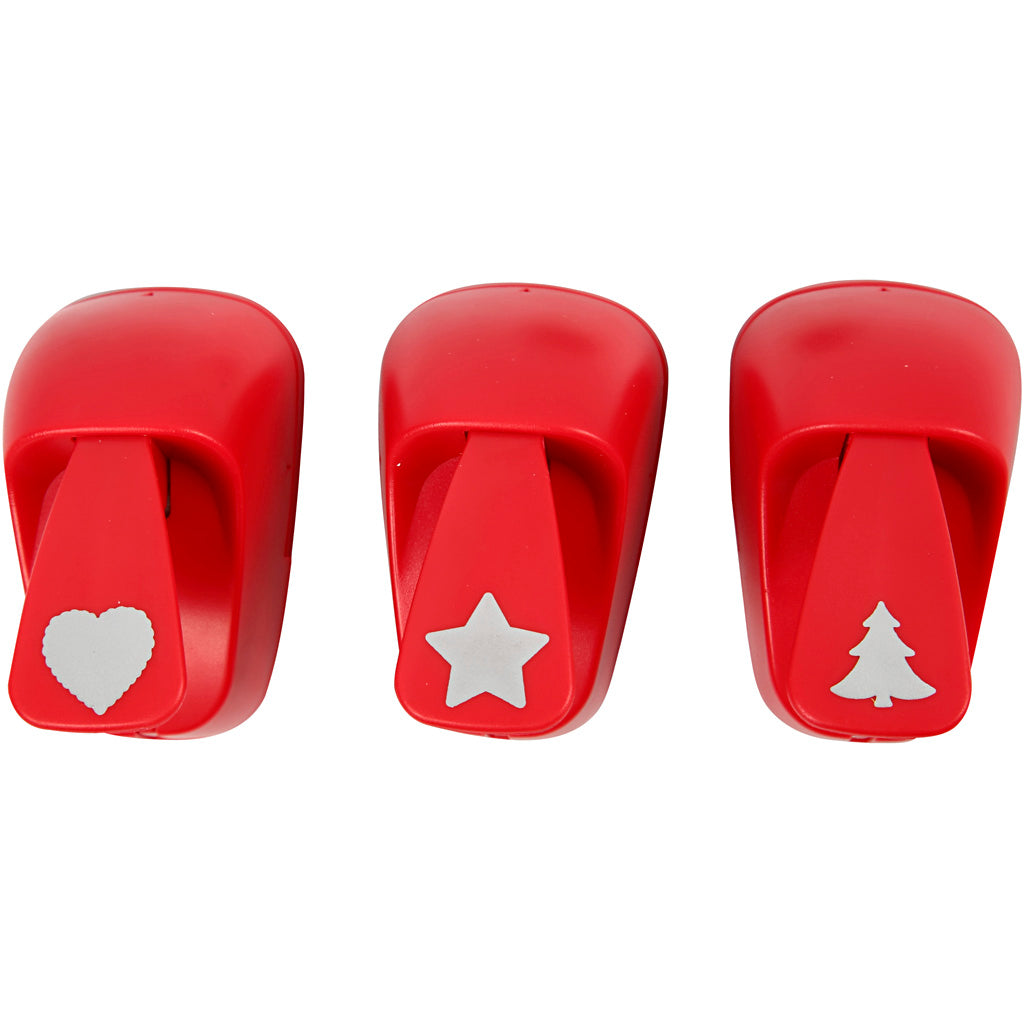 Ponsen, ster, hart, kerstboom, afm 16 mm, rood, 1 set [HOB-11340]