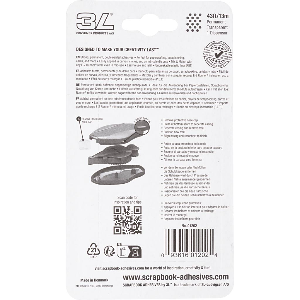 E-Z Runner®, points, permanents, L : 8 mm, 13 m/ 1 rouleau [HOB-11557]