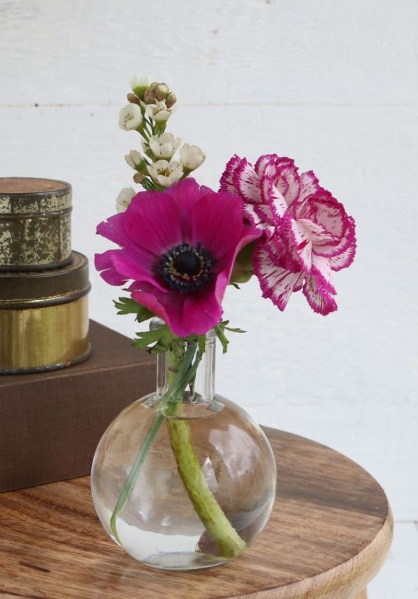 Glazen buikfles 10cm hoog Ø 8cm (tray met 24 st) [IFS-129193]