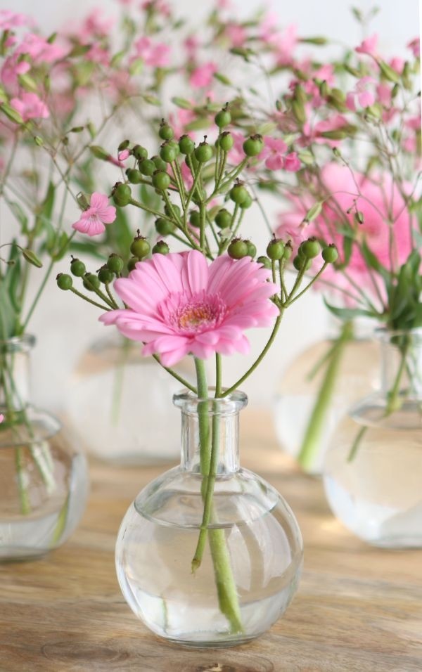 Glazen buikfles 10cm hoog Ø 8cm (tray met 24 st) [IFS-129193]