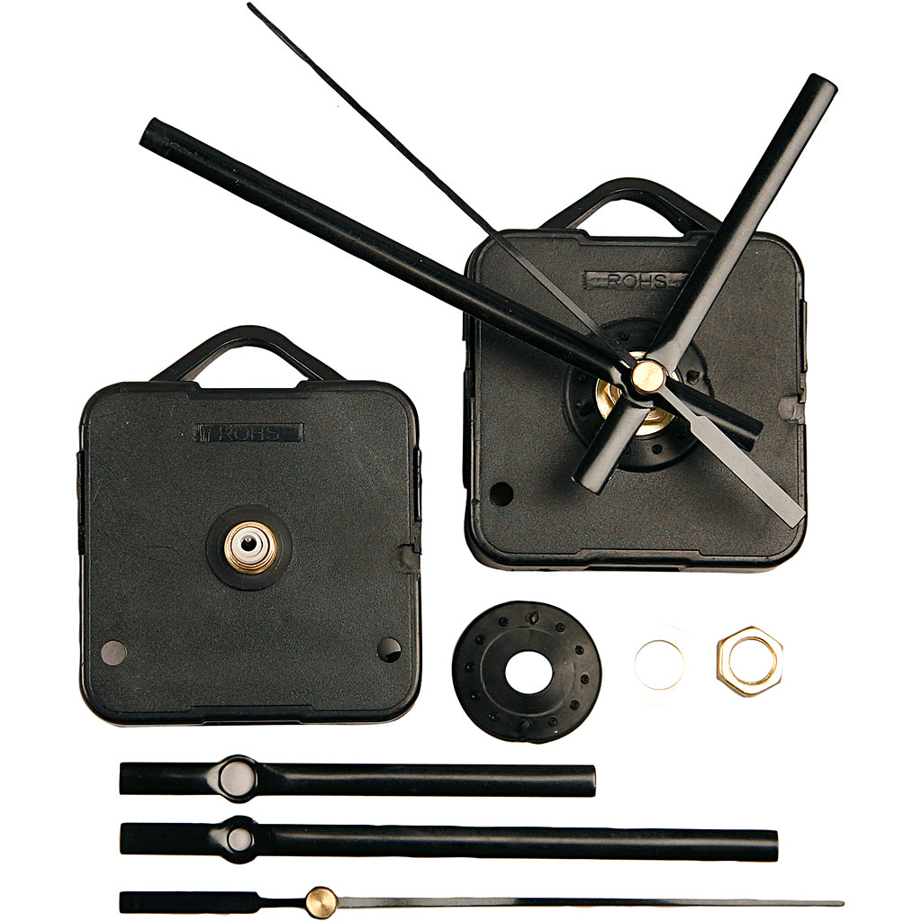 Clock parts and movements, plate max thickness 10 mm, black