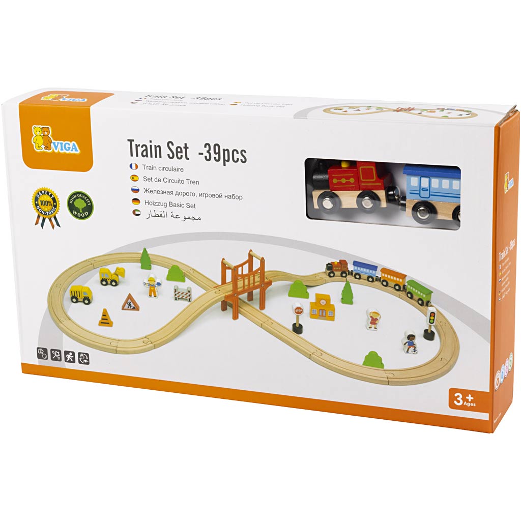 VIGA Figuur 8 Treinset, 39 onderdelen/ 1 doos [HOB-14340387]