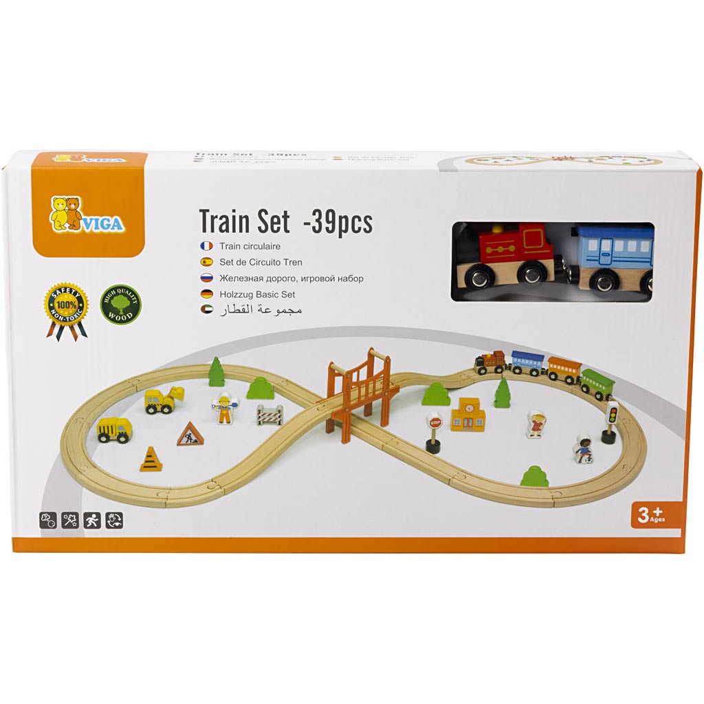 VIGA Figuur 8 Treinset, 39 onderdelen/ 1 doos [HOB-14340387]