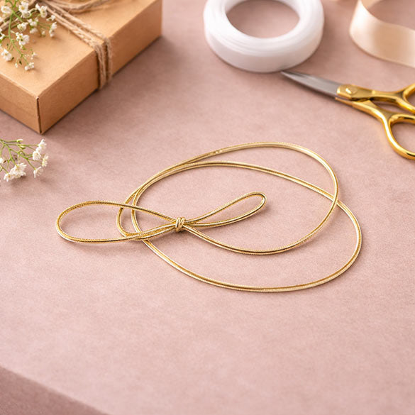 Versierelastiek metallic goud 35,5cm (50 stuks) [14MG]