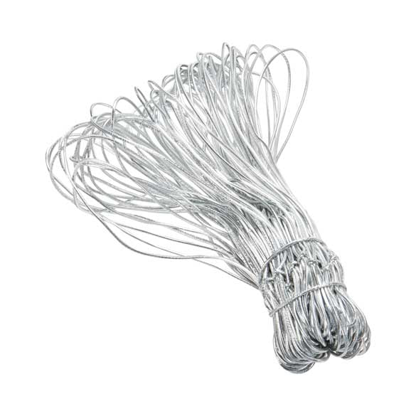 Versierelastiek metallic zilver 35,5cm (50 stuks) [14MS]