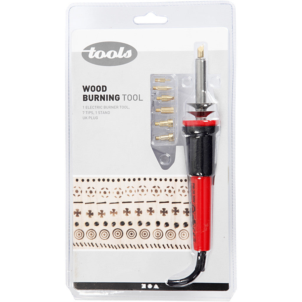 Set de pyrogravure, dim. 19x3 cm, UK, noir, rouge, 1 pièce [HOB-15133]