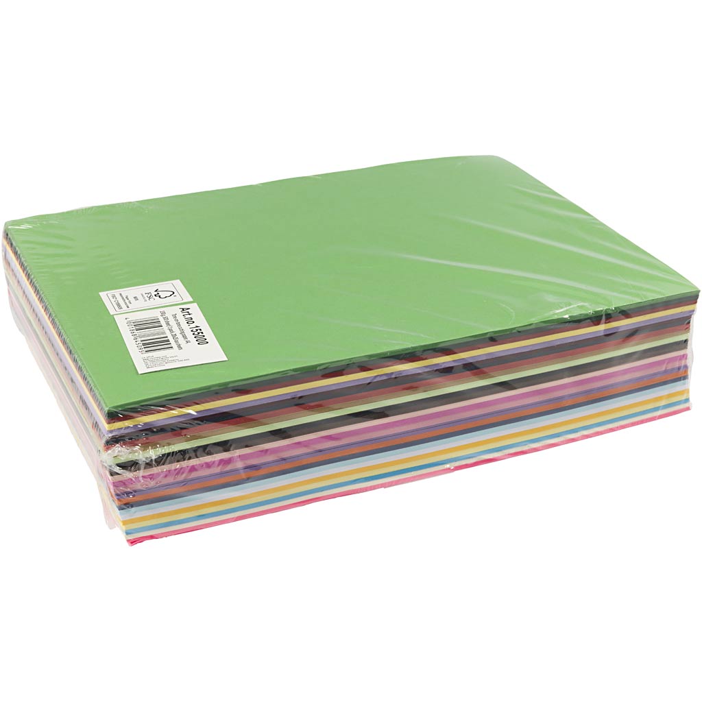 Toon-op-toon papier, A4, 130 gr, 20x25 div vellen, 500 vel/ 1 doos [HOB-155000]