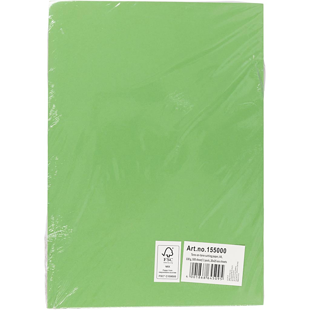 Toon-op-toon papier, A4, 130 gr, 20x25 div vellen, 500 vel/ 1 doos [HOB-155000]