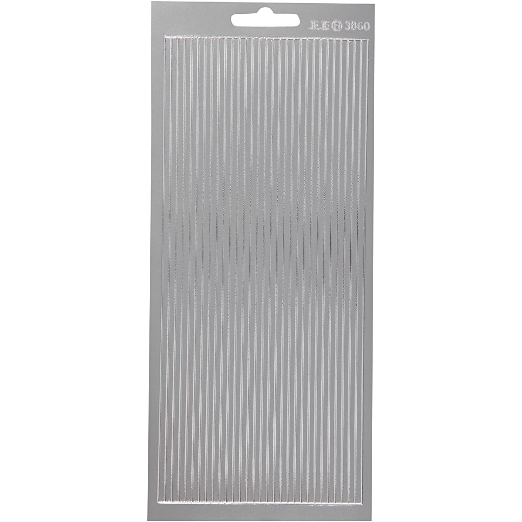 Stickers, borders, sheet 10x23 cm, silver, 1 sheet