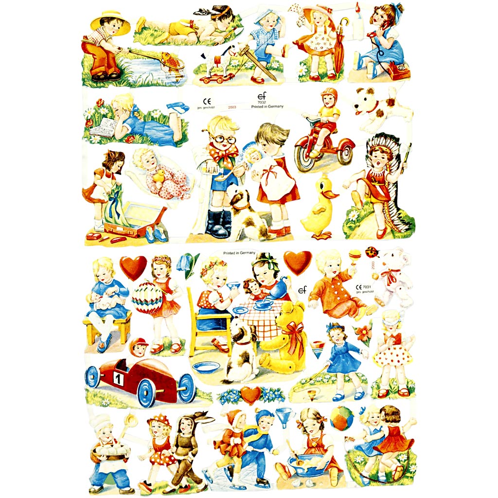 Vintage Die-Cuts, kids, sheet 16,5x23,5 cm, 2 sheet