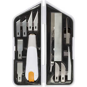 Fiskars Set de couteaux, ciseaux et scies, L : 15 cm, L : 3 cm, 1 set [HOB-1024385]