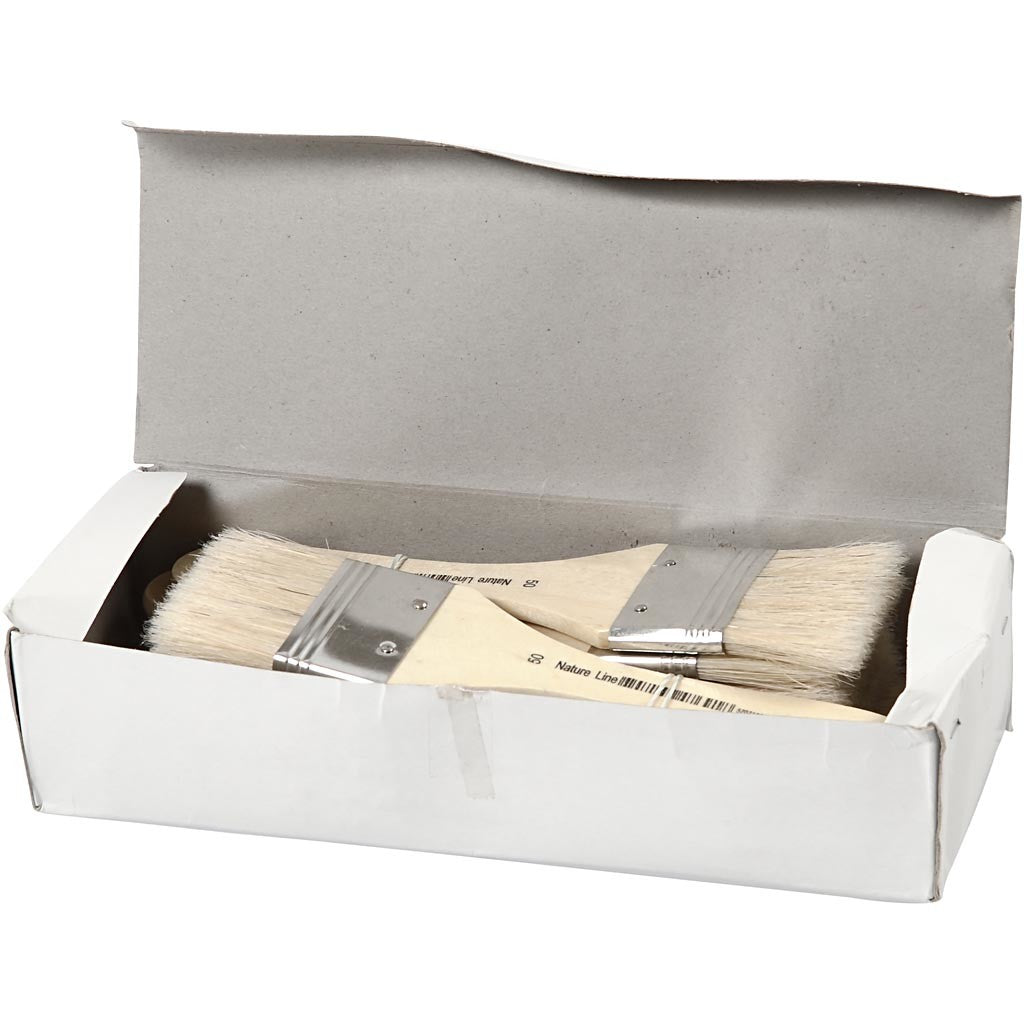 Pinceaux pour vernis, L : 18,5 cm, L : 50 mm, Plat, 12 pièces/ 1 Pq. [HOB-10436]