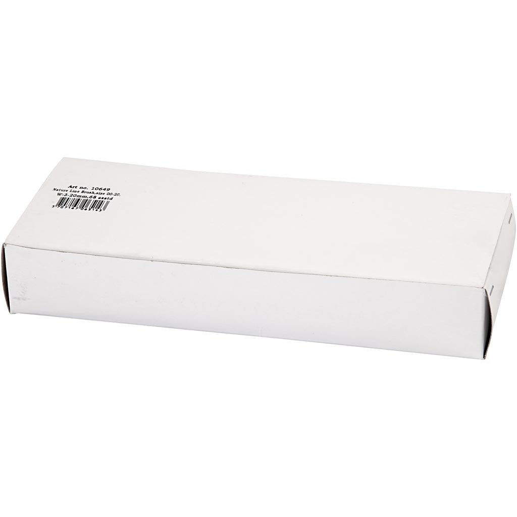 Nature Line kwasten, afm 00+0+1+2+4+12+14+20, L: 18-22 cm, B: 3-20 mm, plat, 68 stuk/ 1 doos [HOB-10649]