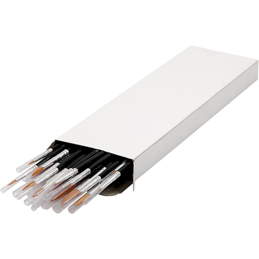 Gold Line penselen, afm 0+1+2+4+8+12+18+22, L: 17-21,5 cm, B: 1-7 mm, rond, 36 stuk/ 1 doos [HOB-10749]