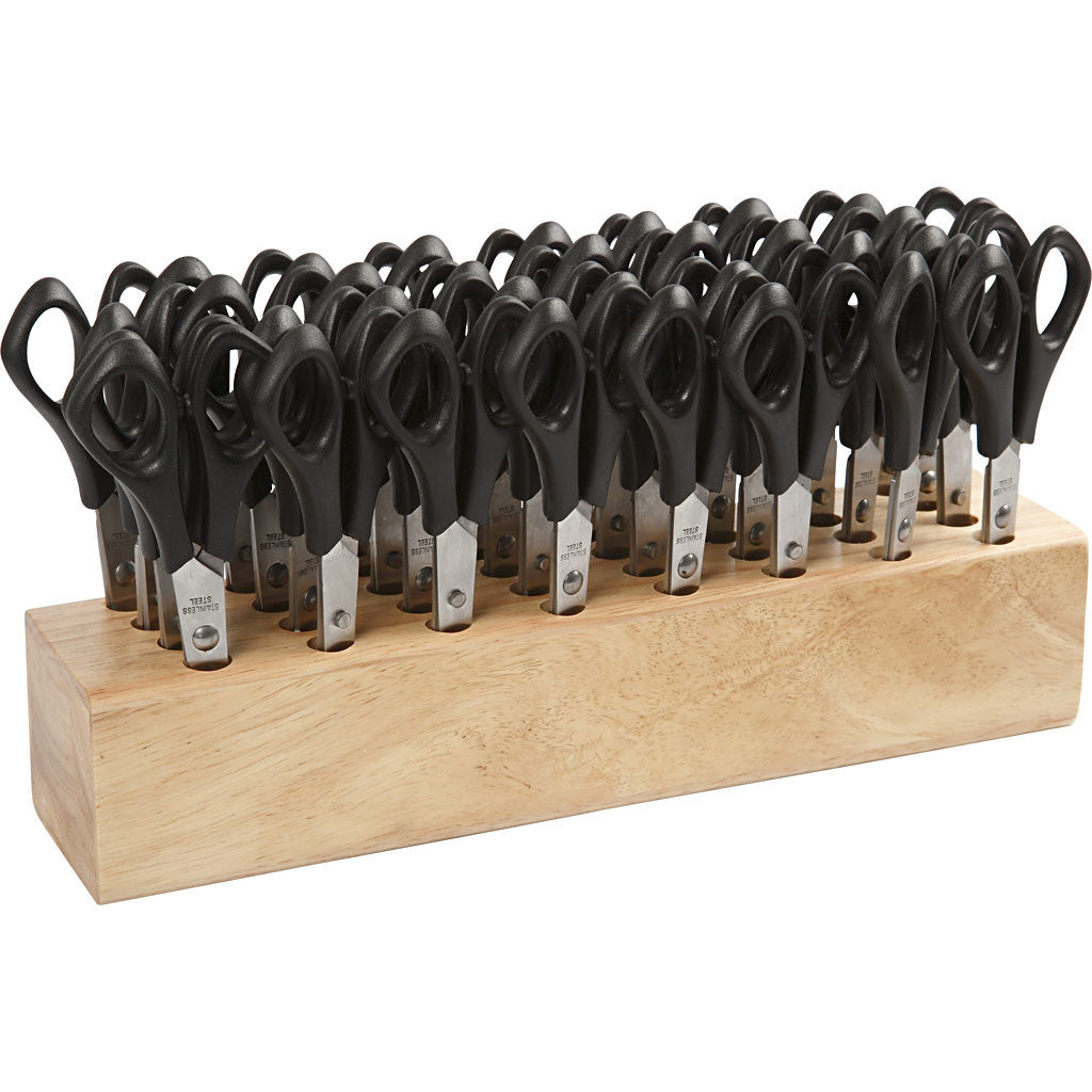 Ciseaux Enfants avec Bloc de Rangement, L : 14 cm, rund, 1 set [HOB-11228]