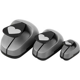 Perforatrices fantaisie, coeur, dim. 25+49+75 mm, 3 pièces/ 1 Pq. [HOB-112930]