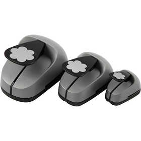 Perforatrices fantaisie, fleur, dim. 25+49+75 mm, 3 pièces/ 1 Pq. [HOB-112950]