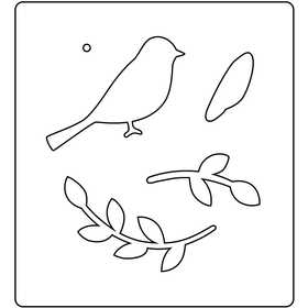 Gabarit de coupe en acier, oiseau, dim. 14x15,25 cm, ép. 15 mm, 1 pièce [HOB-117491]