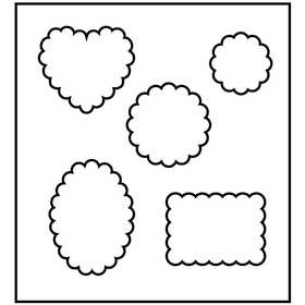 Gabarit de coupe en acier, forme avec bords arrondis, dim. 14x15,25 cm, ép. 15 mm, 1 pièce [HOB-117495]