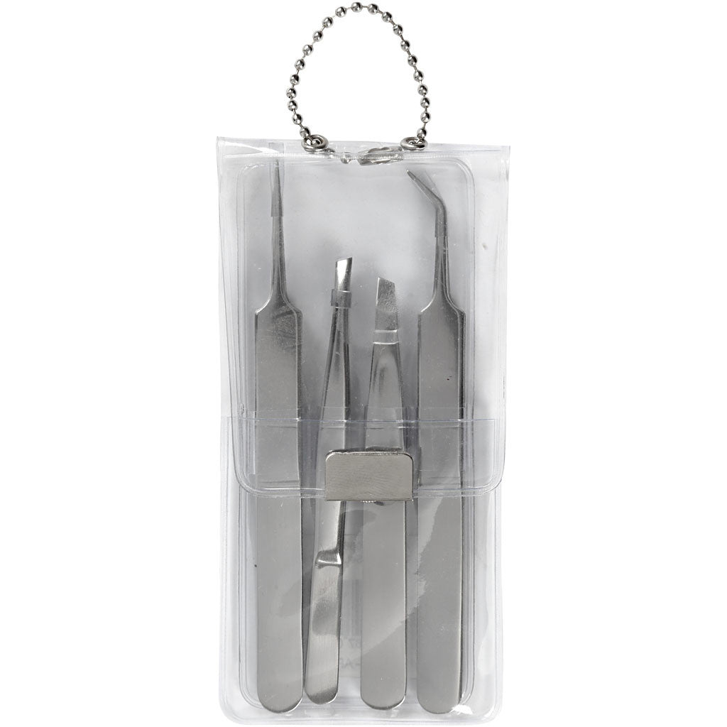 Pincet set, L: 9-12 cm, 4 stuk/ 1 doos [HOB-13066]