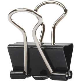 Foldback clips, B: 19 mm, zwart, 40 stuk/ 1 doos [HOB-14208]