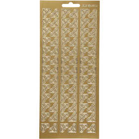 Autocollants, coins, feuille 10x23 cm, or, 1 flles [HOB-170117]