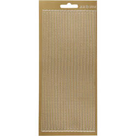 Autocollants, bordures, feuille 10x23 cm, or, 1 flles [HOB-170167]