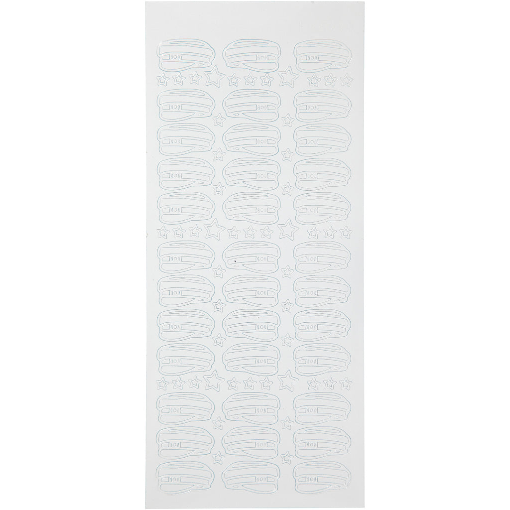 Stickers, student's cap, vel 10x23 cm, wit, 1 vel [HOB-170287]