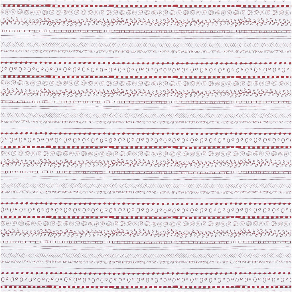 Inpakpapier, doodles, B: 70 cm, 80 gr, rood, wit, 4 m/ 1 rol [HOB-190440]