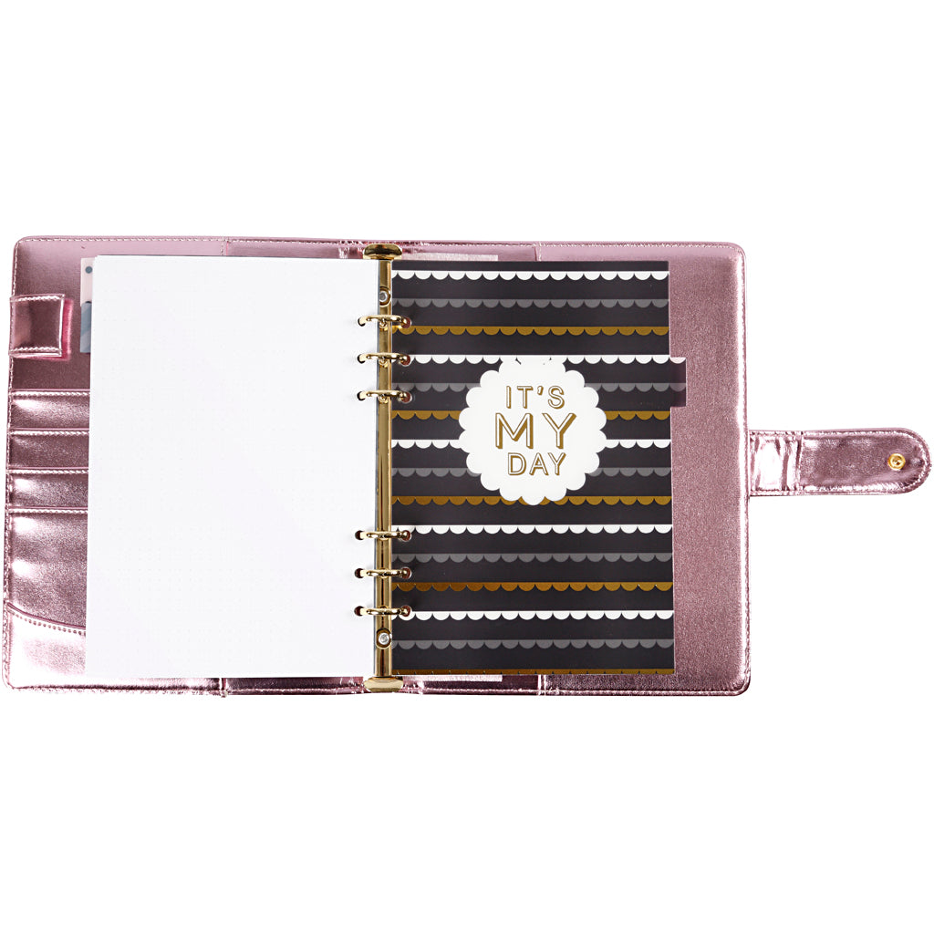Planner / Bulletjournal, afm 19x23,5x4 cm, ringband, roze, 1 stuk [HOB-192648]