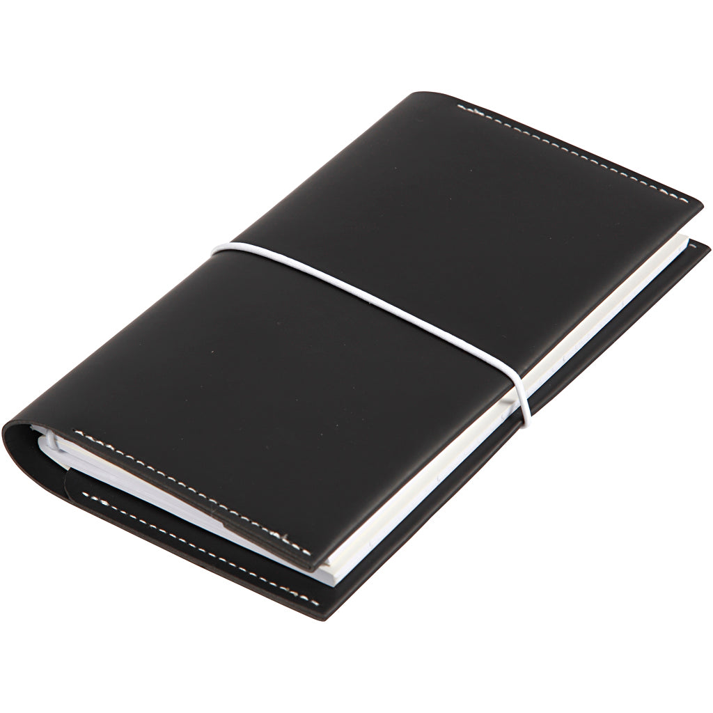 Planner, dim. 10x18x1,5 cm, fermeture élastique, noir, 1 pièce [HOB-192668]